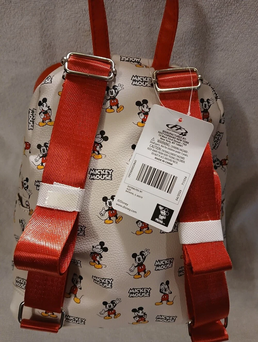 Disney NWT White & Red Mickey Mouse Backpack